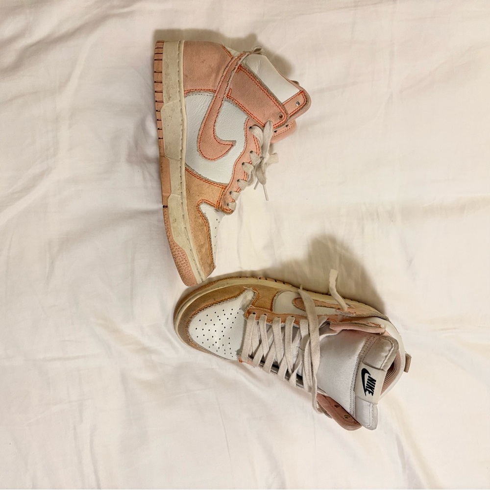 Nike High-Top Sneakers in Peach and White